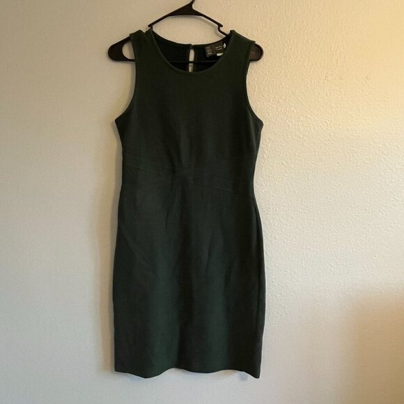 Saturday Sunday Anthropologie Green Sleeveless Bodycon Mini Dress Size Small - Picture 2 of 10